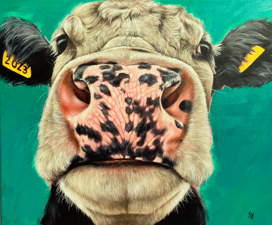 Farm-life-original-painting-Cow-fine-art-painting