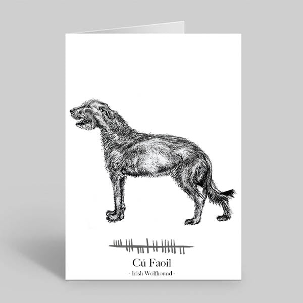 Greetings Card Irish Wolfhound -Cú Faoil Irish Wildlife
