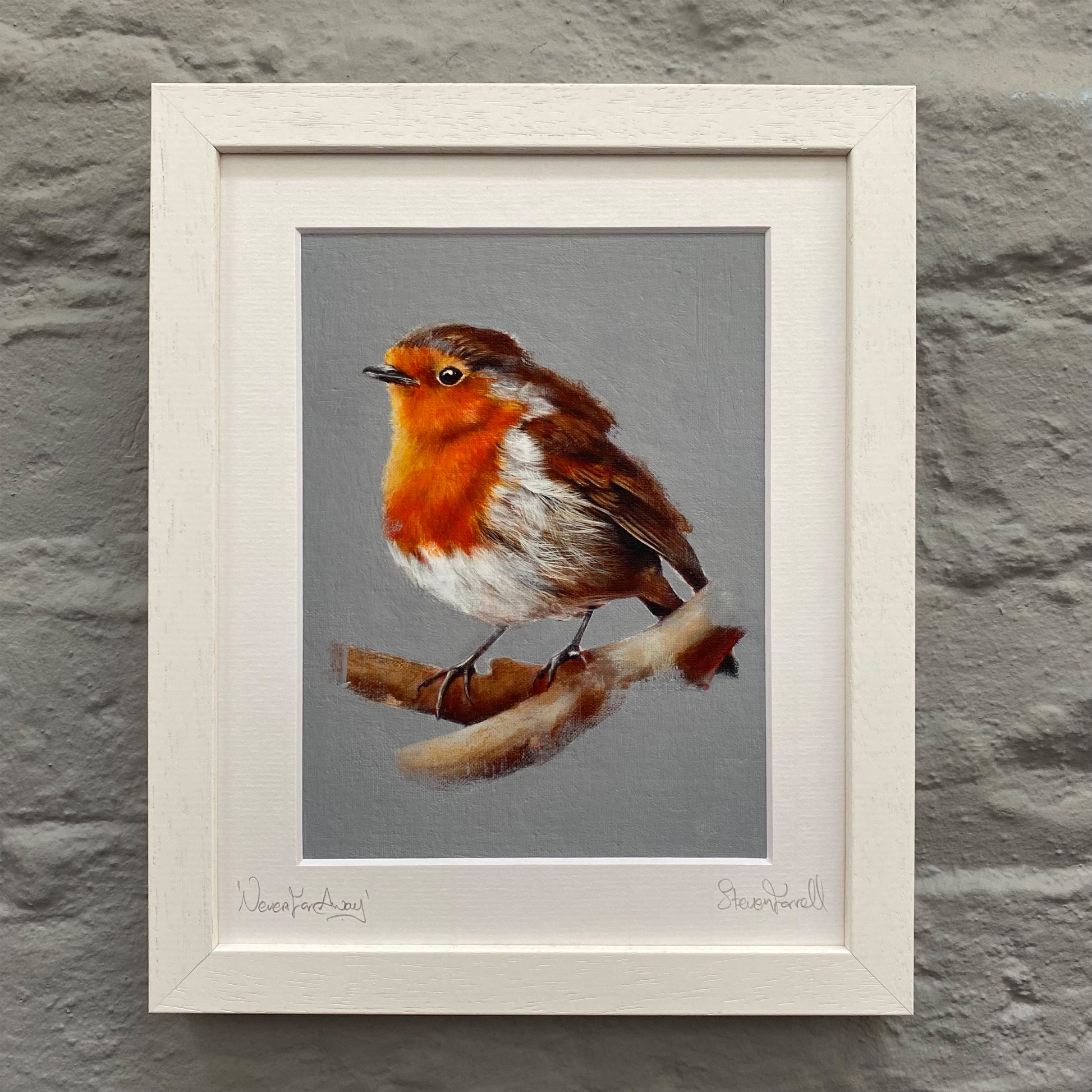 Robin painting. Robin artwork. Gardening gifts. Wildlife art.