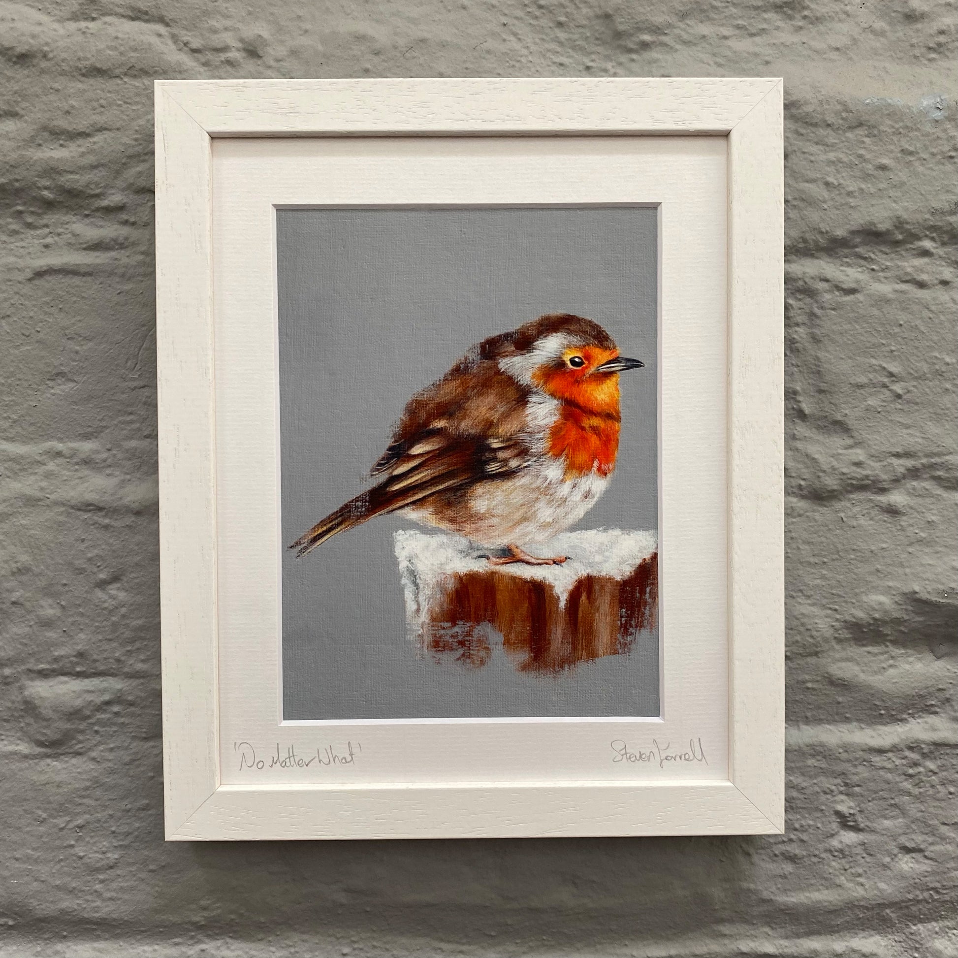 Robin painting. Robin artwork. Gardening gifts. Wildlife art.