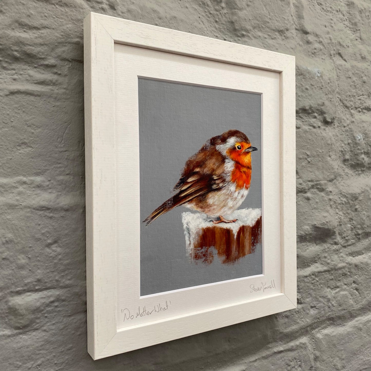 Robin painting. Robin artwork. Gardening gifts. Wildlife art.
