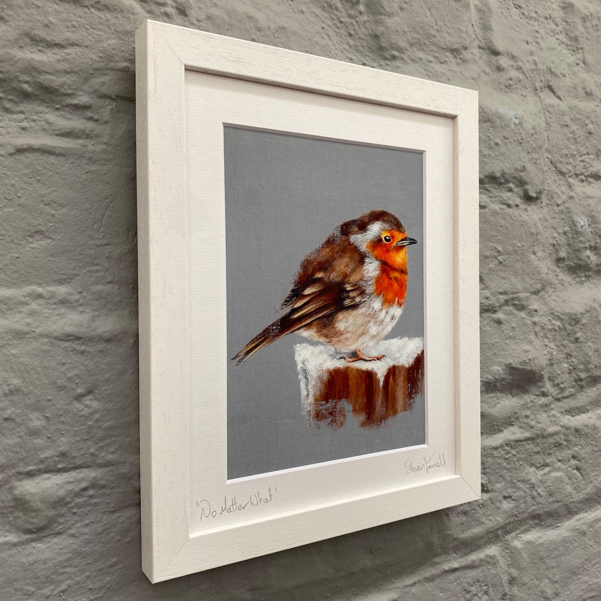 Robin painting. Robin artwork. Gardening gifts. Wildlife art.