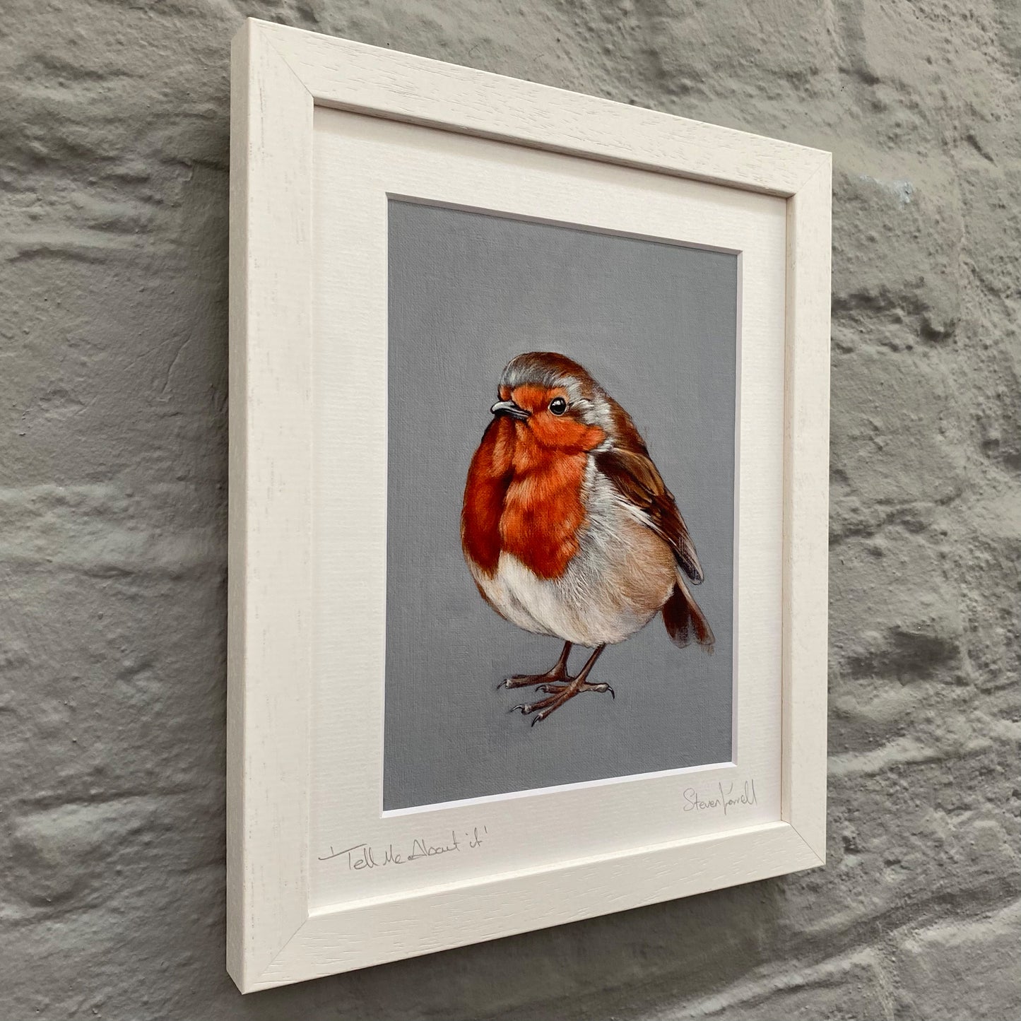 Robin painting. Robin artwork. Gardening gifts. Wildlife art.