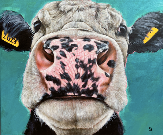 Farm-life-original-painting-Cow-fine-art-painting