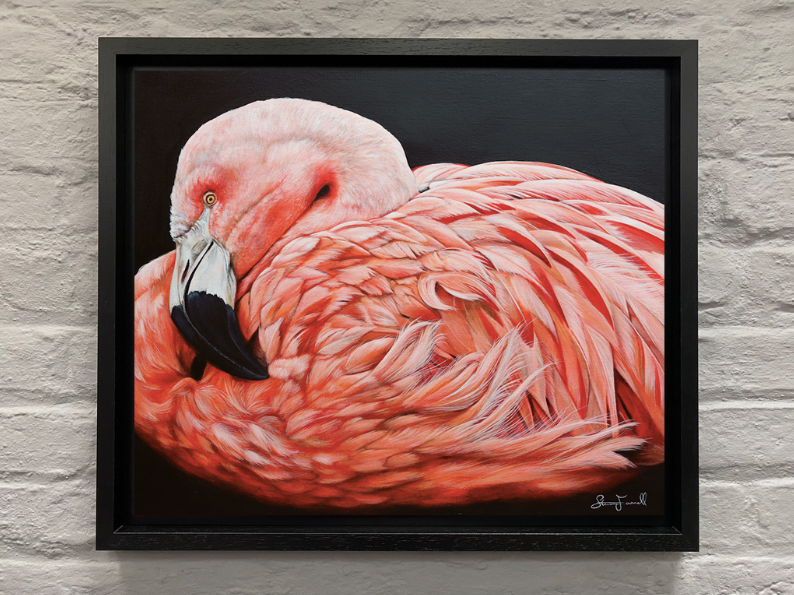 Flamingo-blanace-grace-painting