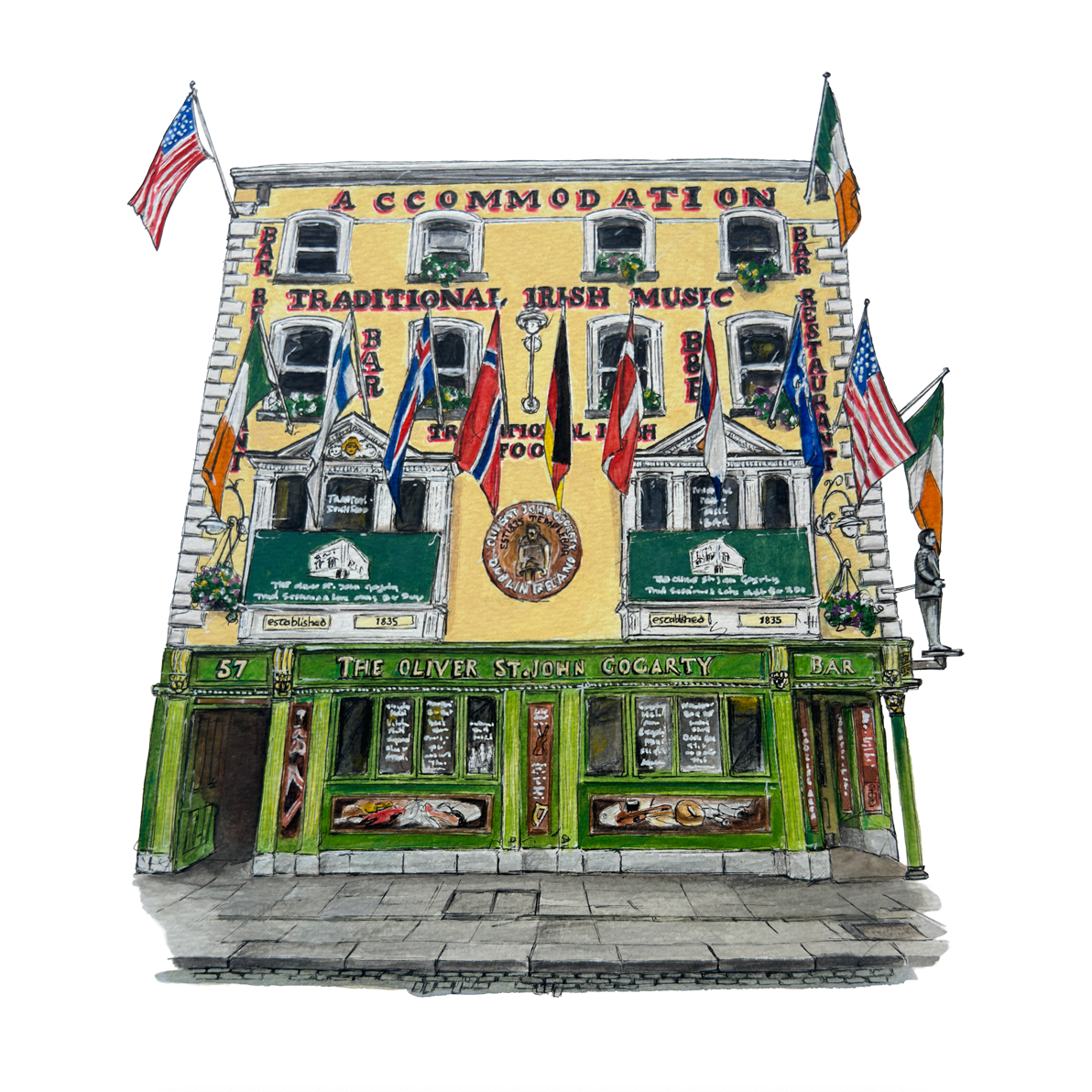 Gogartys-Dublin-pub-fine-art-print-Steven-Farrell-Temple-Bar