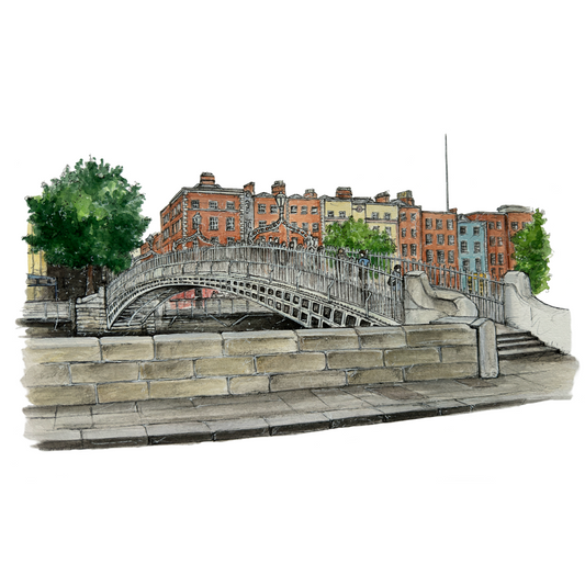 Hapenny-bridge-Liffey-Dublin-artwork