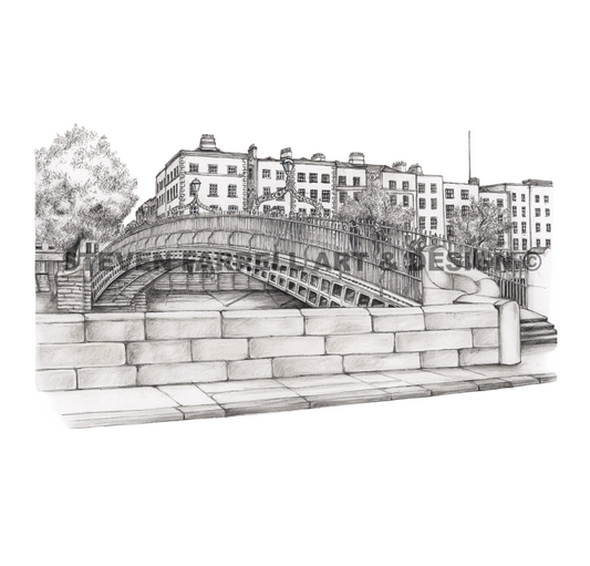Hapenny-bridge-drawing-black-and-white