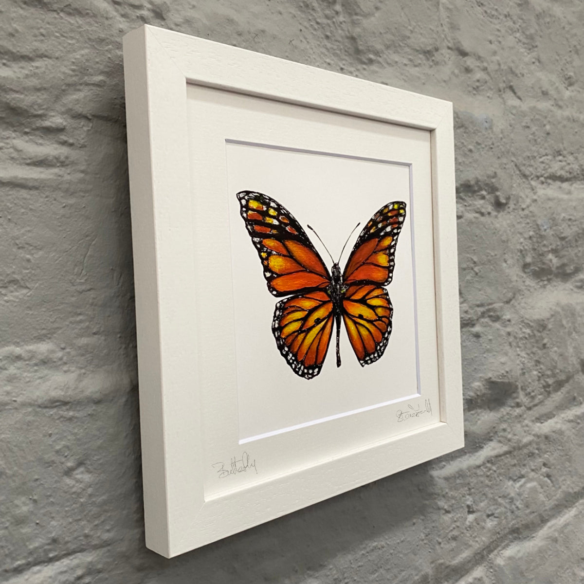 Butterfly-fine-art-painting-Monarch-Butterfly-black-front-framed