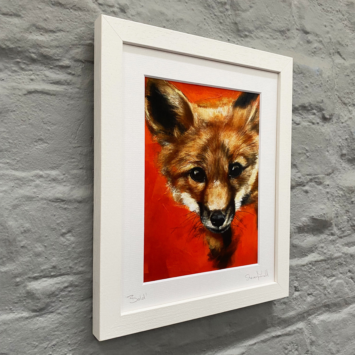 Fox-bold-framed-print-white