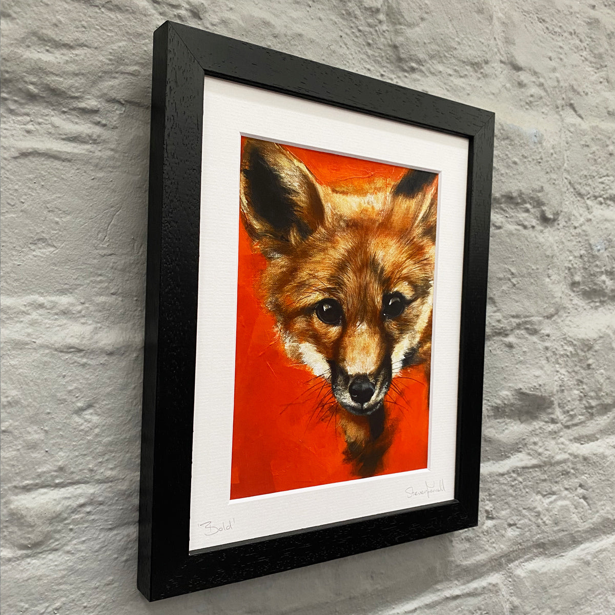 Fox-bold-framed-print-white