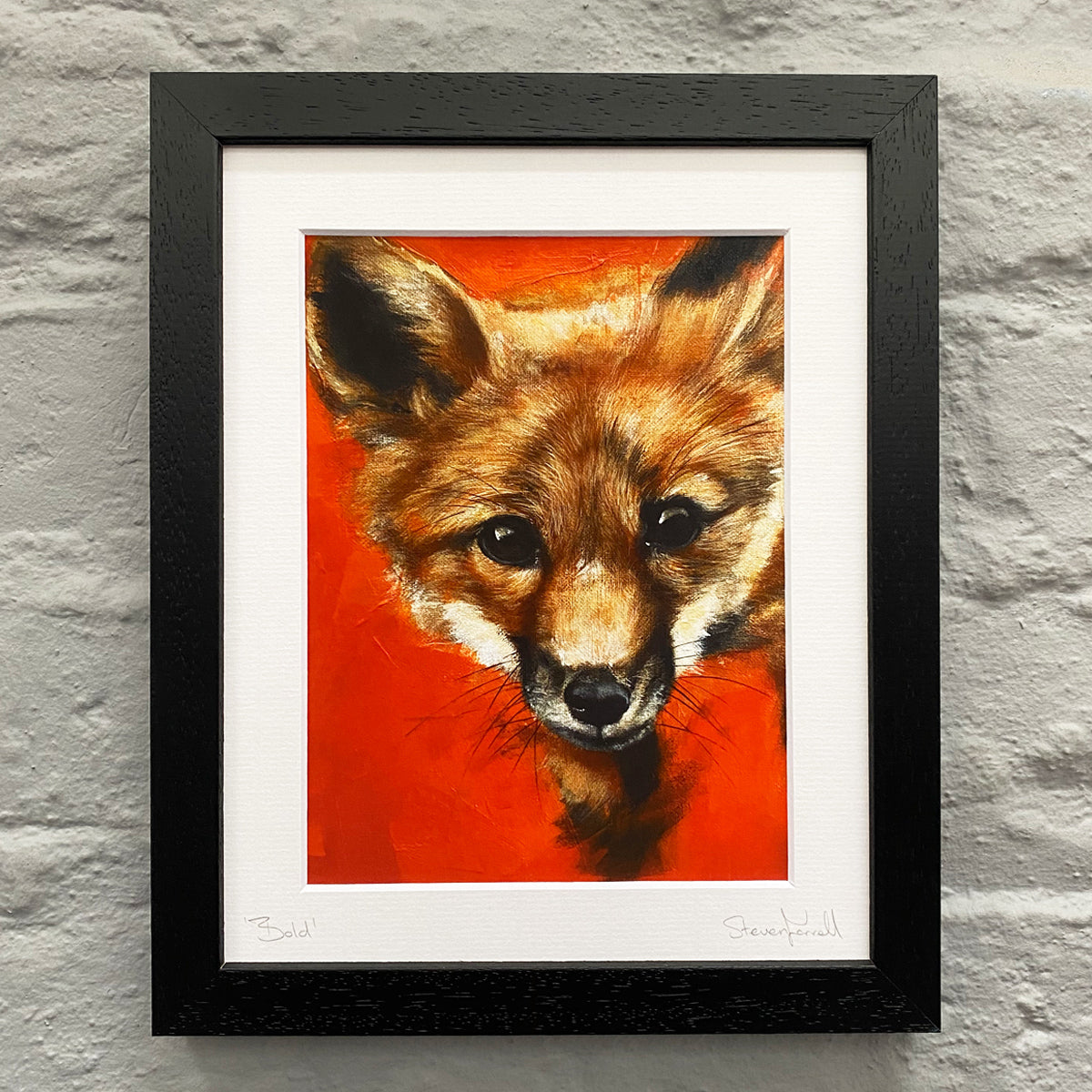 Framed-bold-fox-painting-black-frame