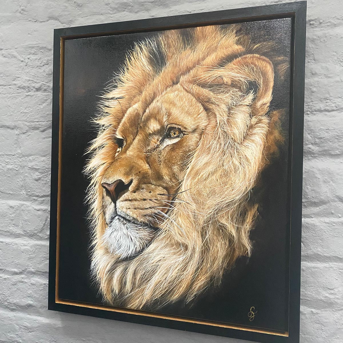 Lion-painting-wildlife-Irish-artist-Steven-Farrell-acrylic-safari