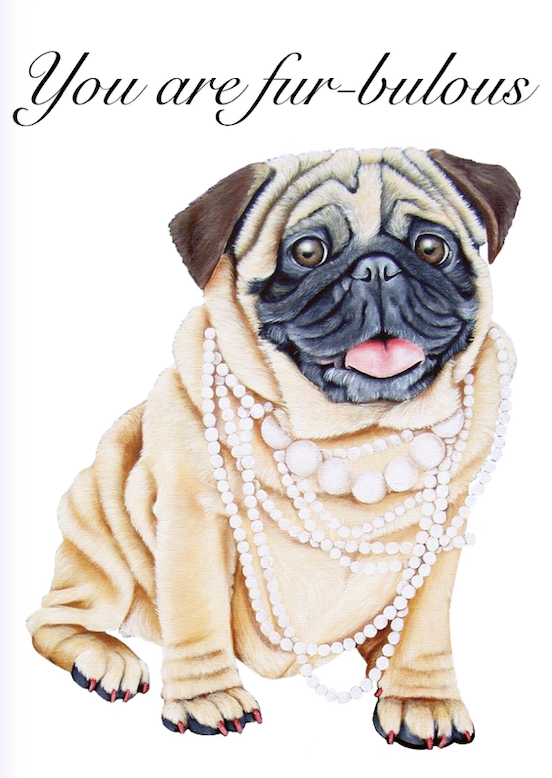      Pug-furbulous-pearls-dog-greeting-card-gifts-for-dog-lovers
