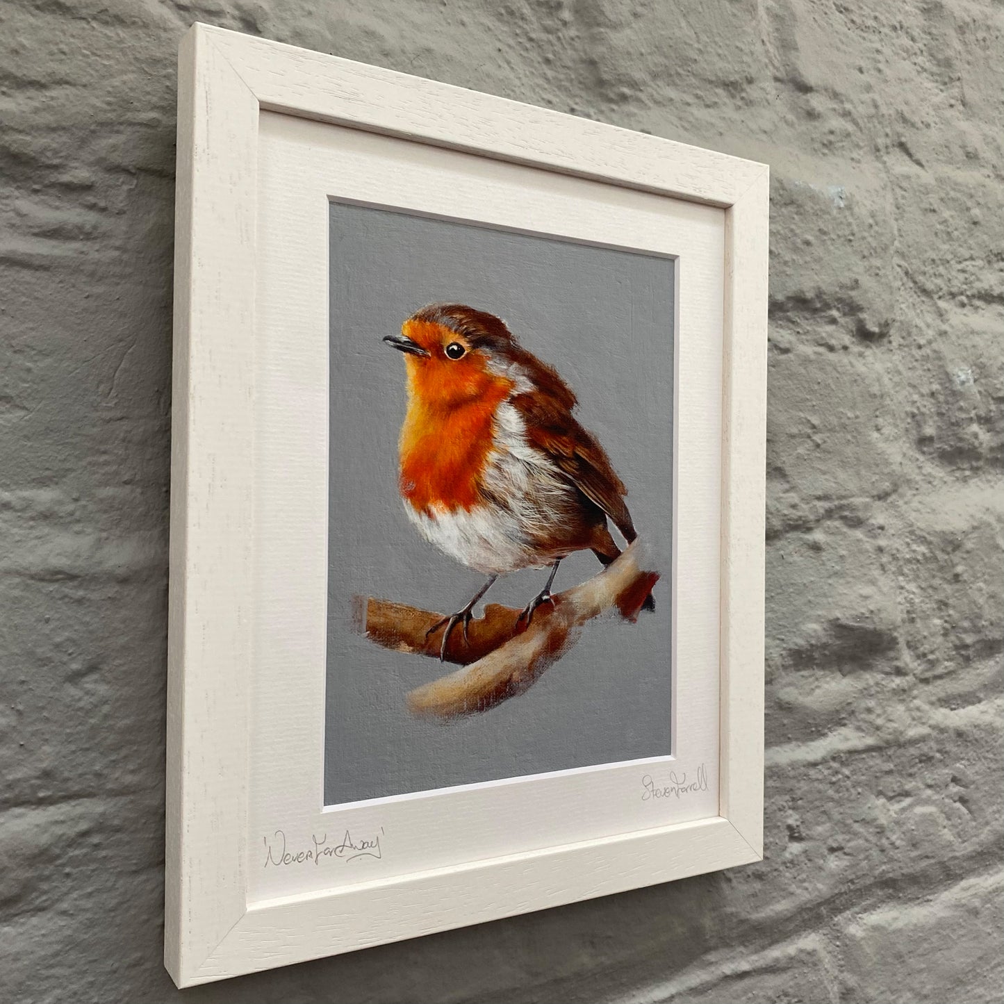 Robin painting. Robin artwork. Gardening gifts. Wildlife art.