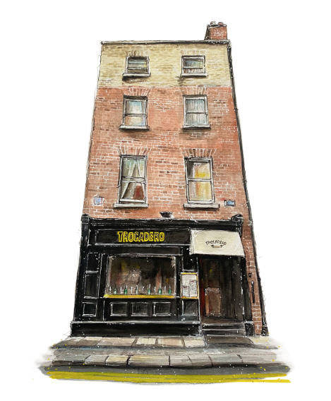 Framed-print-of-Trocadero-restaurant-Dublin-Ireland
