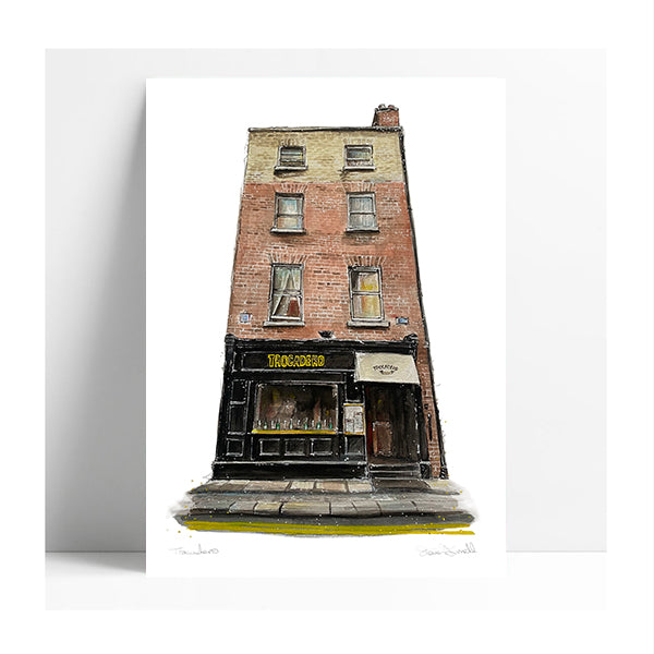 Framed-print-of-Trocadero-restaurant-Dublin-A4-print